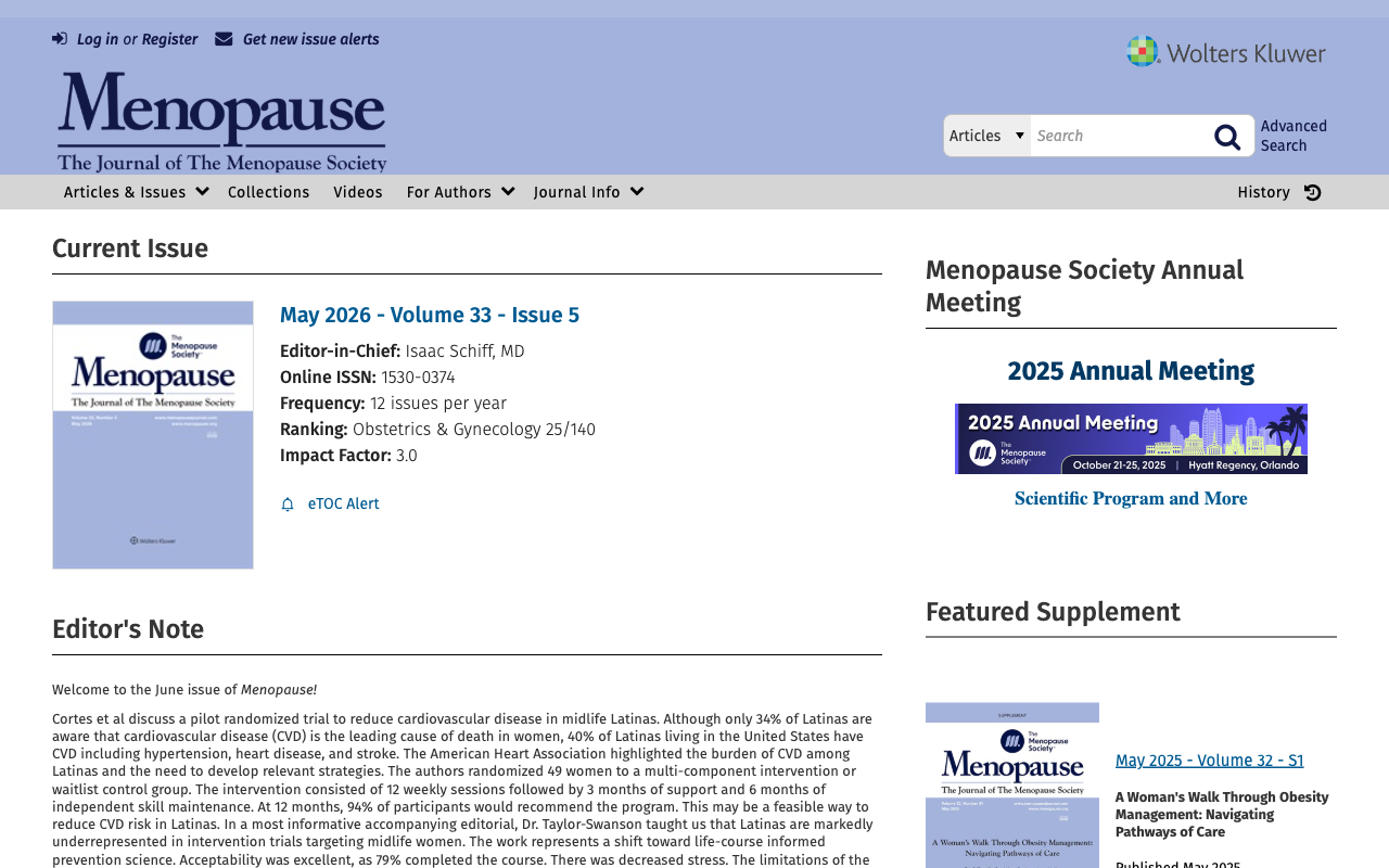Menopause Journal NAMS magazine