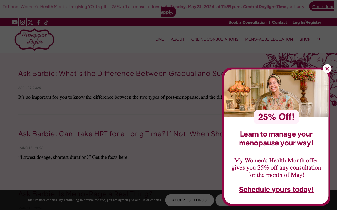 Menopause Taylor blog