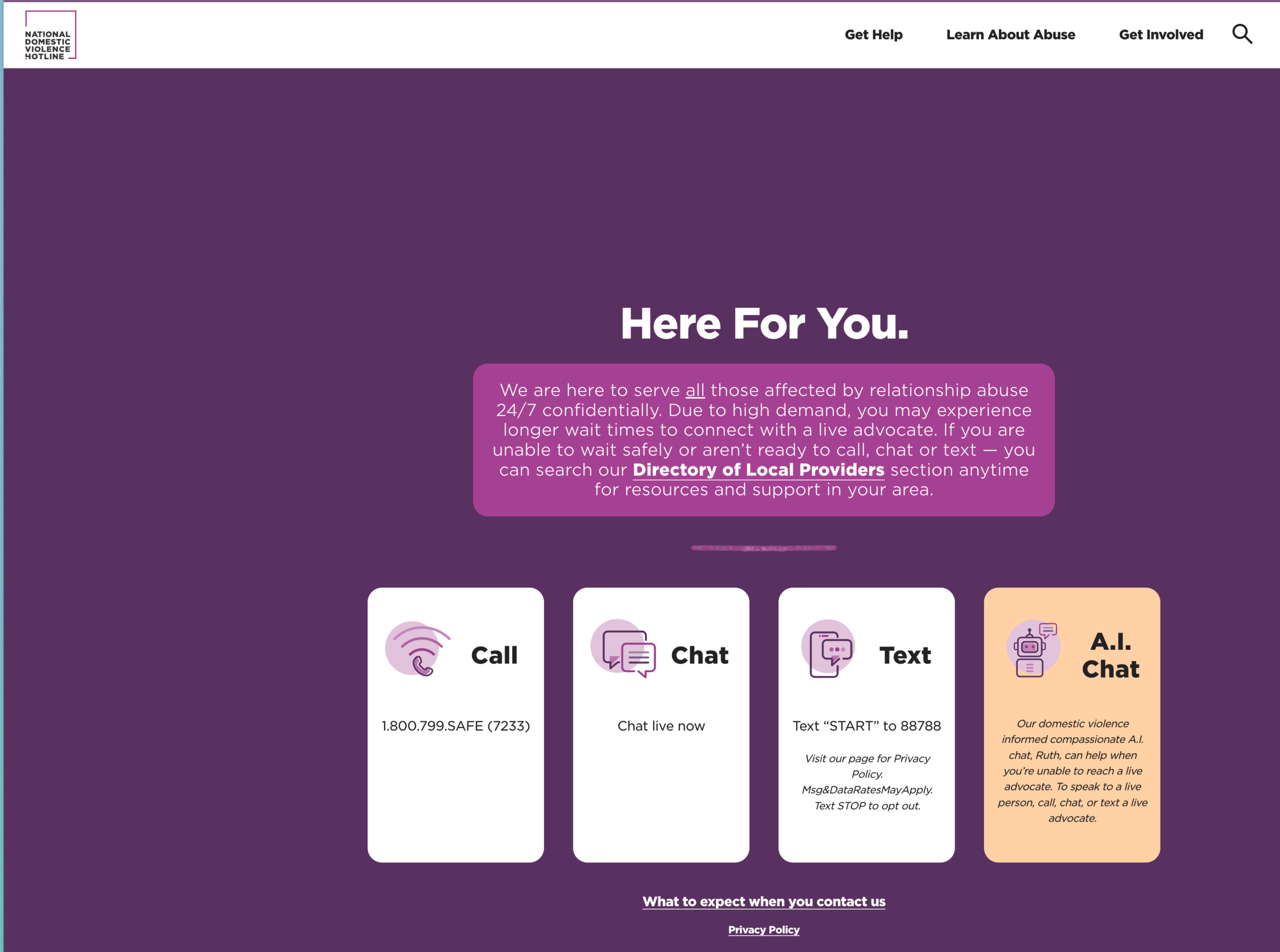 National Domestic Violence Hotline website